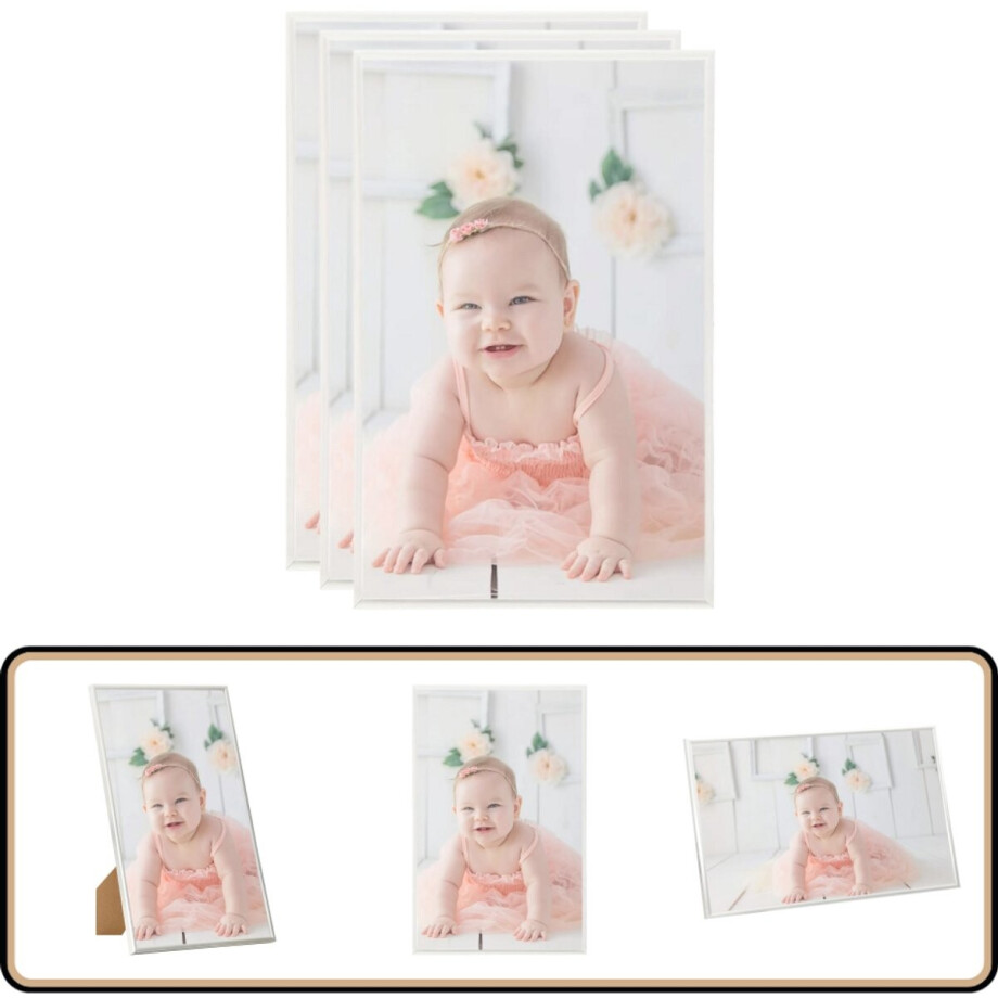 vidaXL Fotolijsten - 3 stuks - 13x18 cm - Zilverkleurig Fotolijsten - Fotolijstjes - Zilveren Fotolijsten - Mdf Fotolijsten - Wanddecoratie vidaXL Fotolijsten - 3 stuks - 13x18 cm - Zilverkleurig Fotolijsten - Fotolijstjes - Zilveren Fotolijsten - Mdf Fotolijsten - Wanddecoratie afbeelding 1