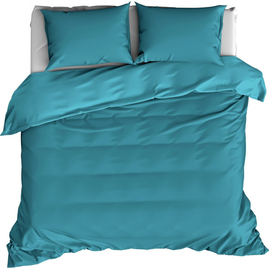 De Witte Lietaer Dekbedovertrek Katoen Satijn Olivia - Tweepersoons - 200 x 200/220 cm - Groen afbeelding 1