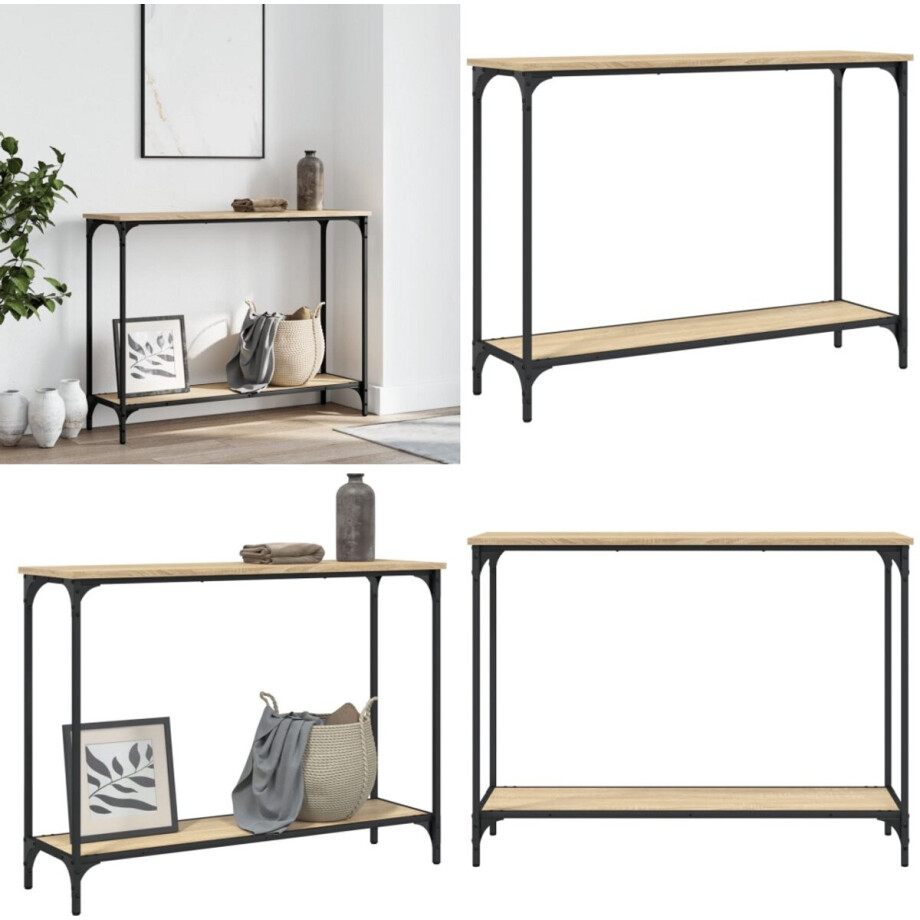 vidaXL Wandtafel 101x30,5x75 cm bewerkt hout sonoma eikenkleurig - Wandtafel - Wandtafels - Bijzettafel - Console Tafel afbeelding 1