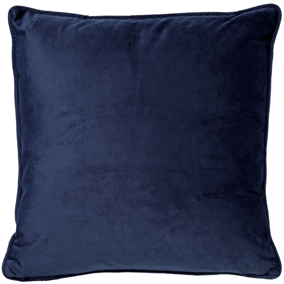 Dutch Decor FINN - Kussenhoes 45x45 cm - velvet - effen kleur - Insignia Blue - donkerblauw - met rits - zonder binnenkussen afbeelding 1