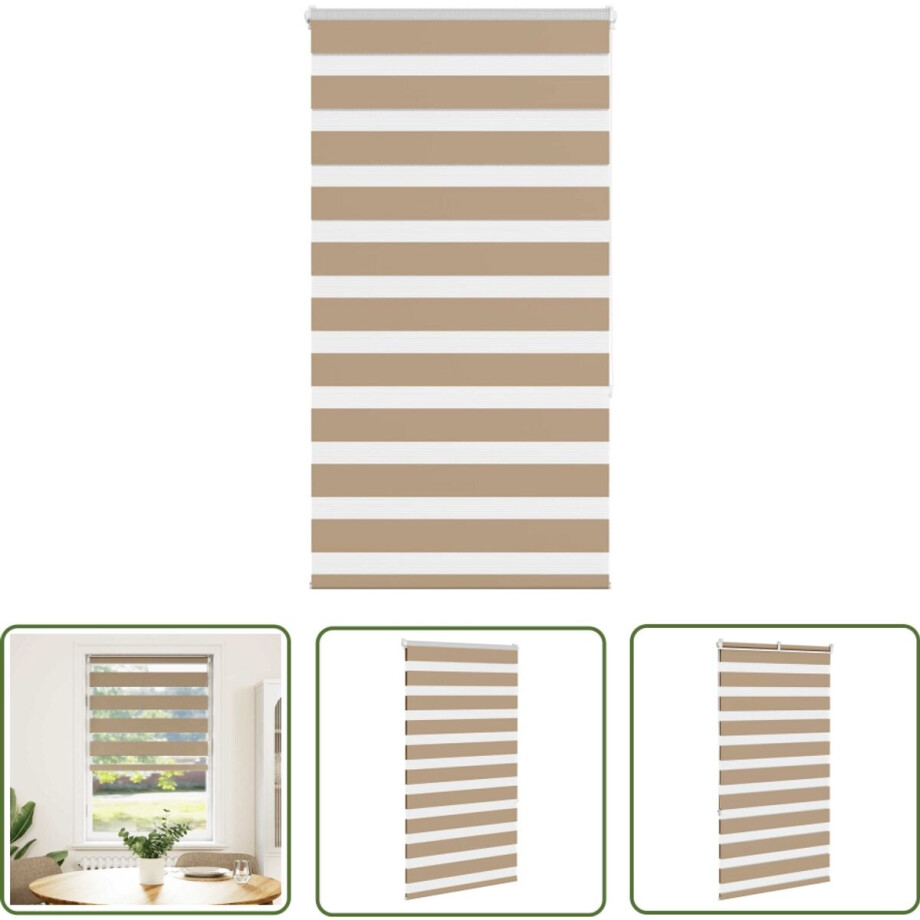 vidaXL Roller Blind - Zebra Gordijns - Zebra Blind 70x150 cm stofbreedte 65,9 cm polyester zandbruin - Zonwering - Privacy Screen - Kamer Decoratie vidaXL Roller Blind - Zebra Gordijns - Zebra Blind 70x150 cm stofbreedte 65,9 cm polyester zandbruin - Zonwering - Privacy Screen - Kamer Decoratie afbeelding 1