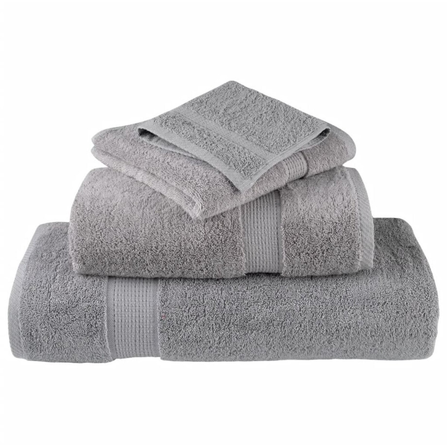 vidaXL - 8-delige - Handdoekenset - SOLUND - 600 - g/m² - grijs afbeelding 1