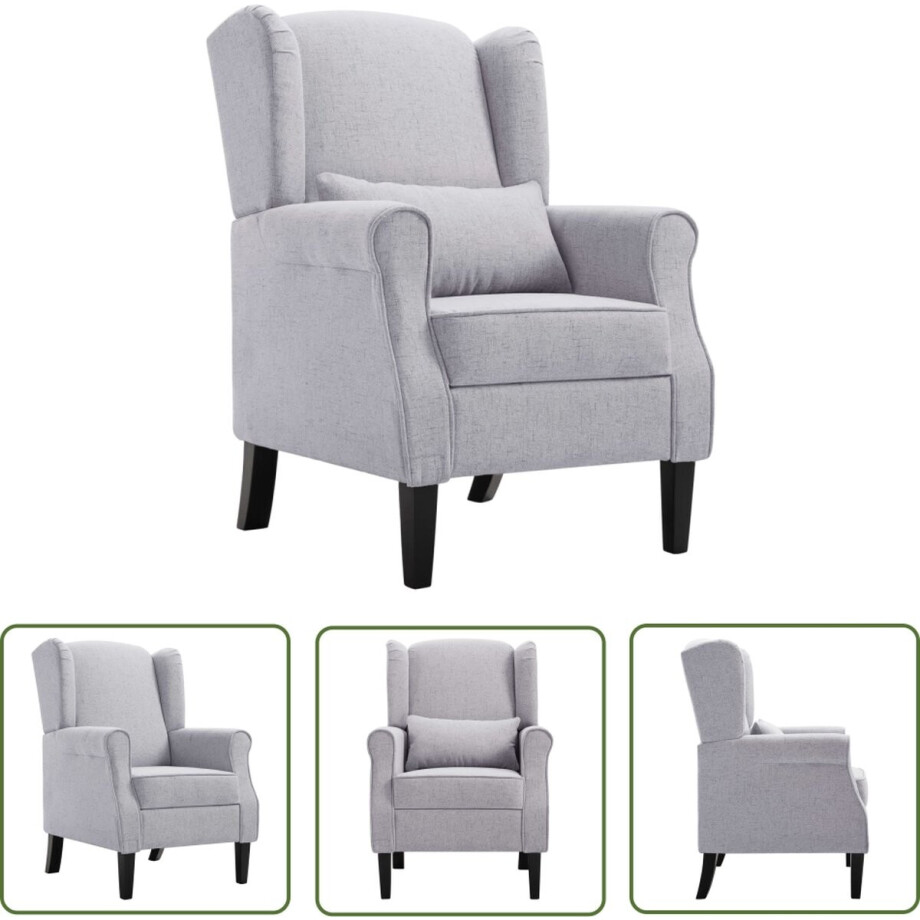 vidaXL Lounge Stoel - Fauteuil - Fauteuil stof lichtgrijs - Eetkamerstoelen - Grijs Meubilair - Modern Fauteuil afbeelding 1