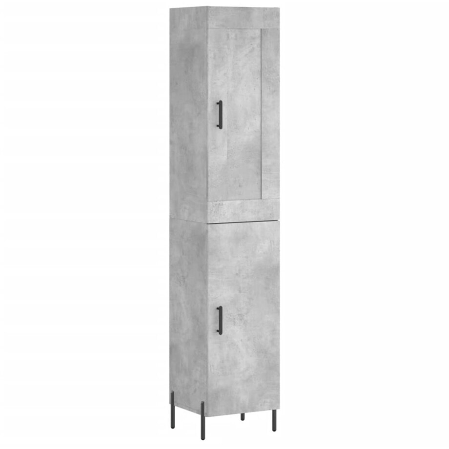 vidaXL - Hoge - kast - 34,5x34x180 - cm - bewerkt - hout - betongrijs afbeelding 1