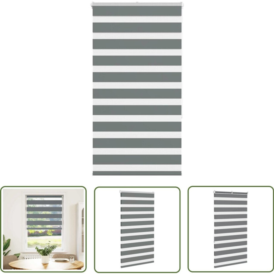 vidaXL Donkere Gordijnen - Zebra Rolgordijn - Zebra rolgordijn 80x150 cm stofbreedte 75,9 cm donkergrijs - Privacy Gordijnen - Lichtregulerende Gordijnen - Woon Accessoires vidaXL Donkere Gordijnen - Zebra Rolgordijn - Zebra rolgordijn 80x150 cm stofbreedte 75,9 cm donkergrijs - Privacy Gordijnen - Lichtregulerende Gordijnen - Woon Accessoires afbeelding 1