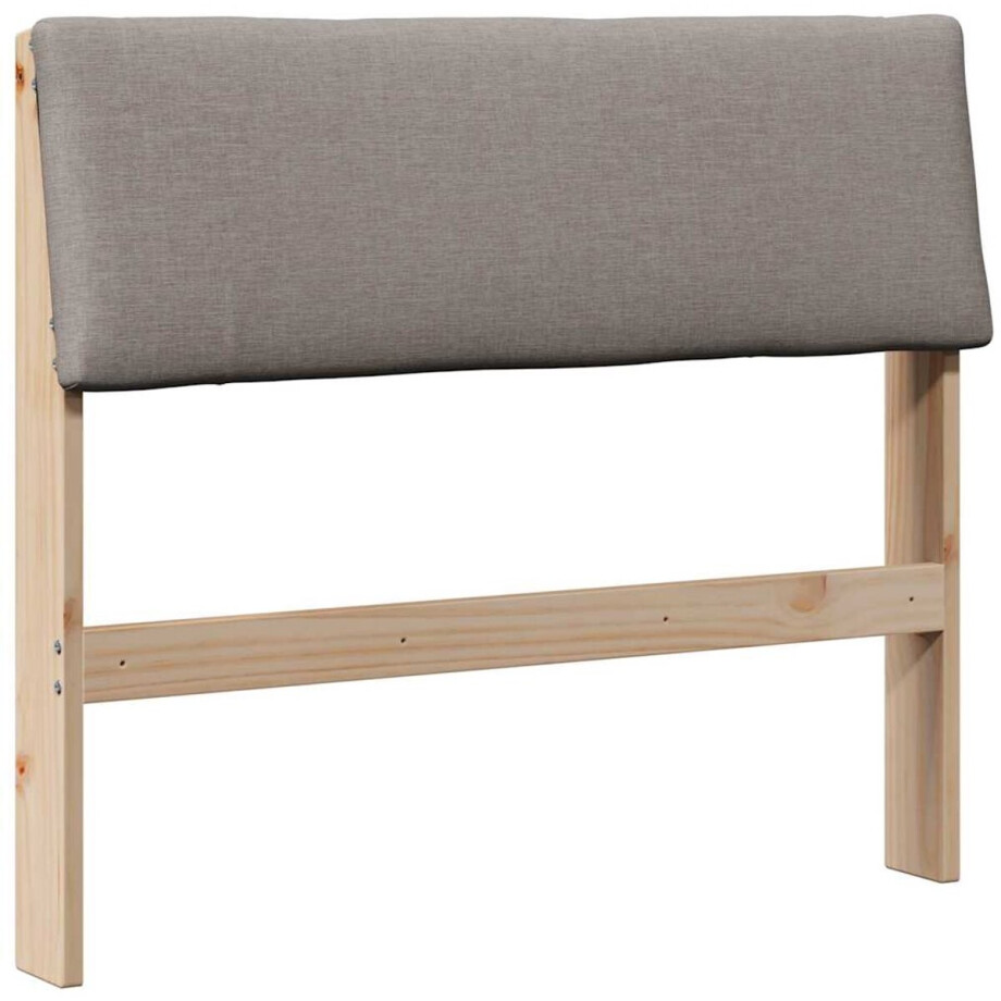 vidaXL - Gestoffeerd - hoofdbord - Taupe - 100 - cm - Massief - grenenhout vidaXL - Gestoffeerd - hoofdbord - Taupe - 100 - cm - Massief - grenenhout afbeelding 1