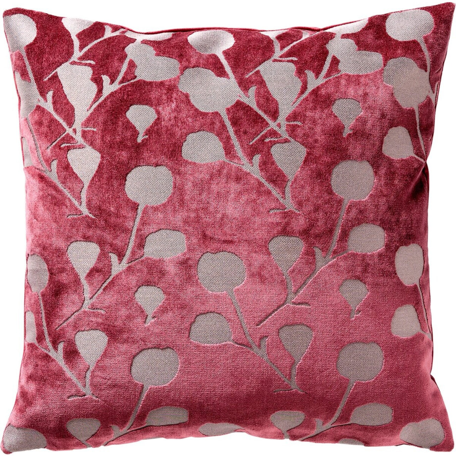 Dutch Decor SUZE - kussenhoes 45x45 cm - bladmotief - Hawthorn Rose - roze - met rits - zonder binnenkussen afbeelding 1