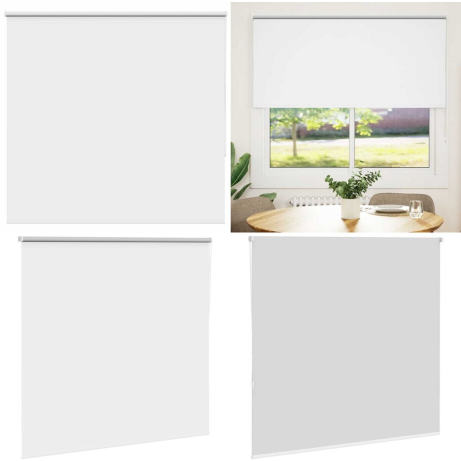 vidaXL Rolgordijn verduisterend 155x150 cm stofbreedte 151,6 cm wit - Rolgordijn - Rolgordijnen - Dag- En Nachtgordijn - Verduisterend Rolgordijn afbeelding 1