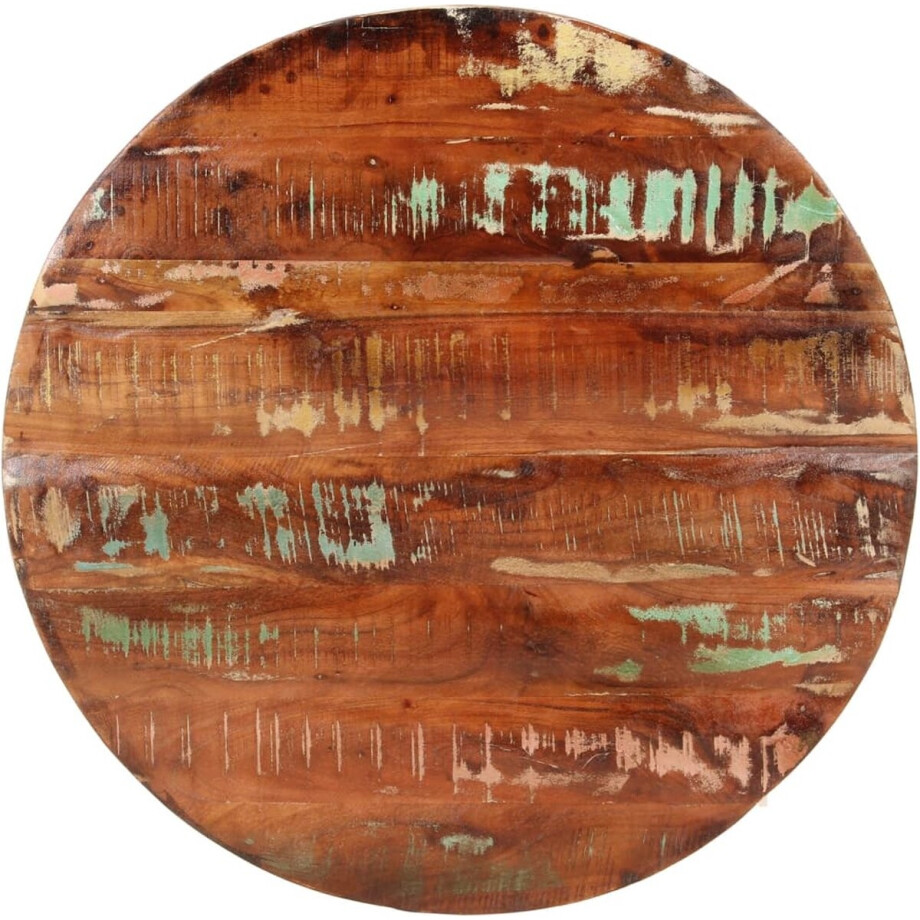vidaXL - Tafelblad - rond - Ø - 70x2,5 - cm - massief - gerecycled - hout afbeelding 1