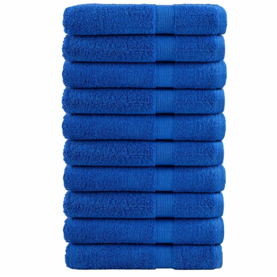 vidaXL - Handdoeken - SOLUND - 10 - st - 600 - g/m² - 100x200 - cm - blauw afbeelding 1