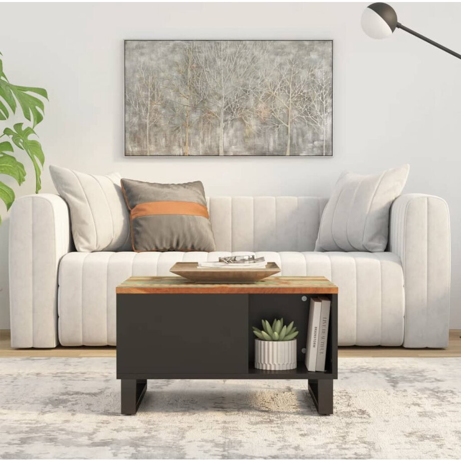 vidaXL - Salontafel - 60x50x35 - cm - massief - gerecycled - hout vidaXL - Salontafel - 60x50x35 - cm - massief - gerecycled - hout afbeelding 1
