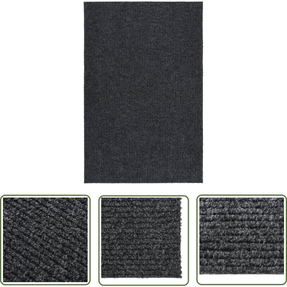 vidaXL Vloerkleden - Tapijtroeper - Droogloopmat 100x150 cm antracietkleurig - Droge Loopmatten - Binnenvloeren - Interieurdecoratie vidaXL Vloerkleden - Tapijtroeper - Droogloopmat 100x150 cm antracietkleurig - Droge Loopmatten - Binnenvloeren - Interieurdecoratie afbeelding 1