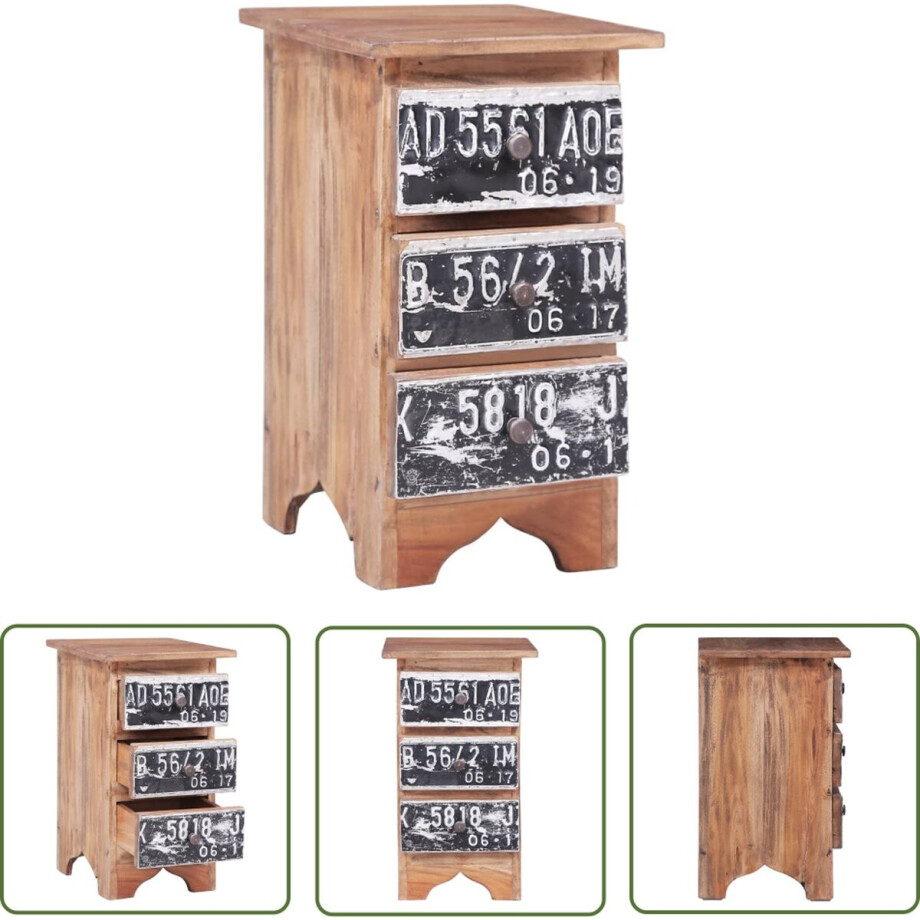 vidaXL Meubilair - Nachtkastje - Nachtkastje 30x30x51 cm massief mahoniehout - Kamerdecoratie - Slaapkamers - Modern Design afbeelding 1