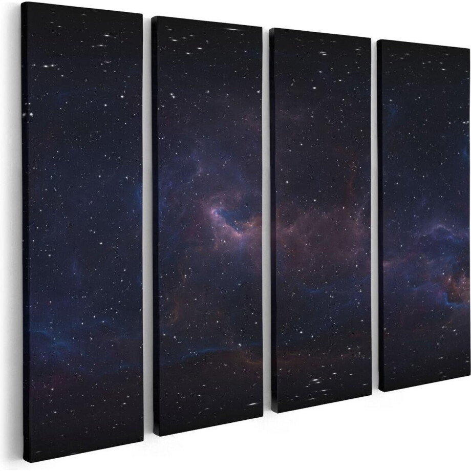 Artaza Canvas Schilderij Vierluik Ruimte met Sterren - Heelal - 80x60 - Foto Op Canvas - Canvas Print afbeelding 1