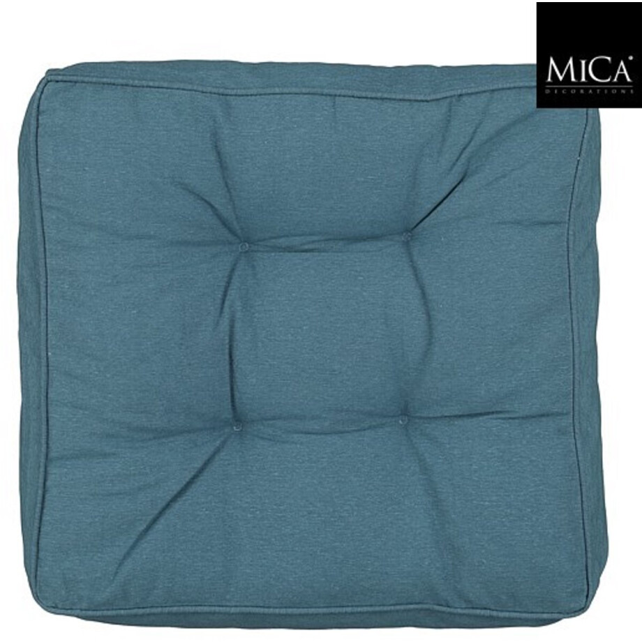 Mica Decorations Paddy Matraskussen - 47 x 47 x 10cm - Blauw afbeelding 1