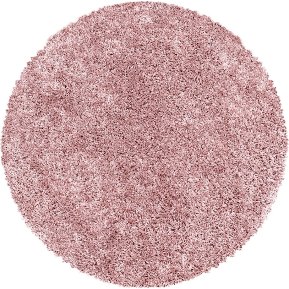 Flycarpets Azure Vloerkleed Rond - Roze - Hoogpolig - 160x160 cm Flycarpets Azure Vloerkleed Rond - Roze - Hoogpolig - 160x160 cm afbeelding 1