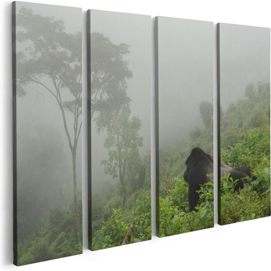 Artaza Canvas Schilderij Vierluik Gorilla in het Woud tijdens de Mist - 80x60 - Foto Op Canvas - Canvas Print Artaza Canvas Schilderij Vierluik Gorilla in het Woud tijdens de Mist - 80x60 - Foto Op Canvas - Canvas Print afbeelding 1