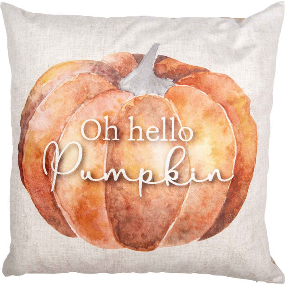 Clayre & Eef Kussenhoes Overig 45x45 cm Beige Polyester Pompoen Herfst decoratie Clayre & Eef Kussenhoes Overig 45x45 cm Beige Polyester Pompoen Herfst decoratie afbeelding 1