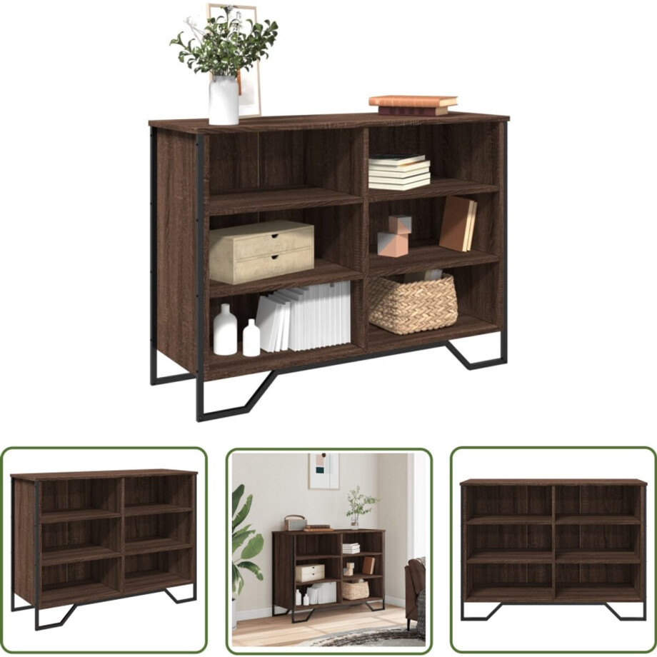 vidaXL Dressoir - Bruin Eikenkleur - 101x36x75 cm Dressoir - Modern Meubel - Houten Dressoir - Bruine Eiken Kleur - Opbergkast vidaXL Dressoir - Bruin Eikenkleur - 101x36x75 cm Dressoir - Modern Meubel - Houten Dressoir - Bruine Eiken Kleur - Opbergkast afbeelding 1