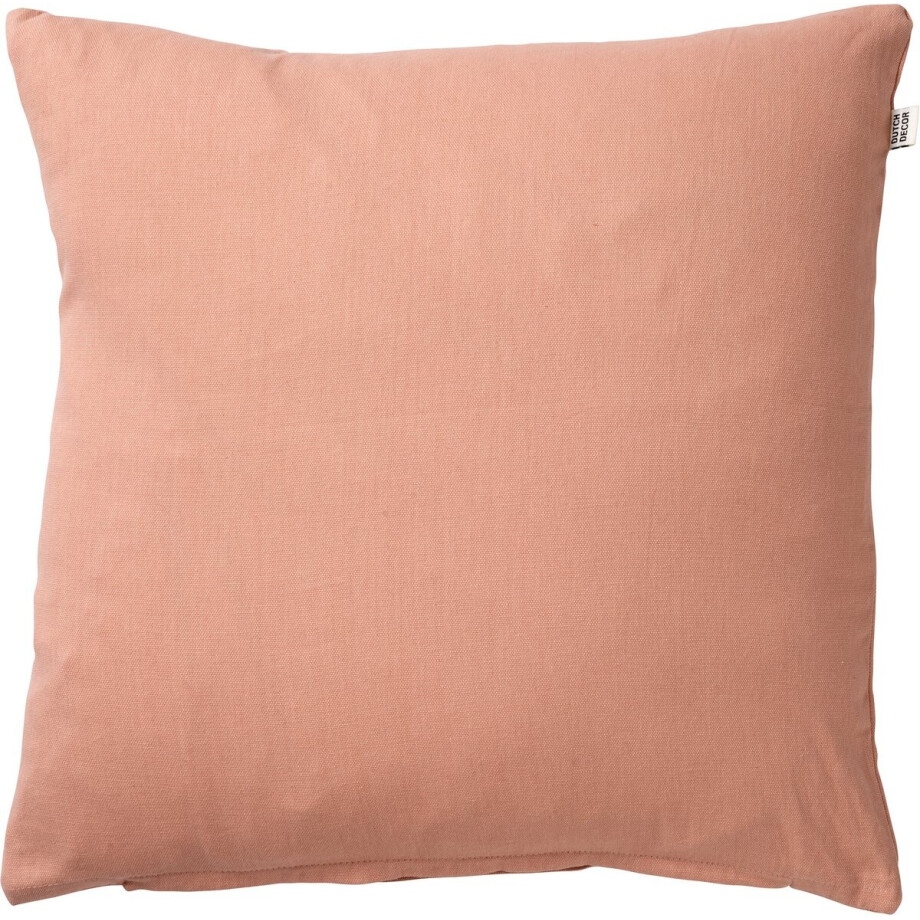 Dutch Decor JAMES - kussenhoes 45x45 cm - duurzaam katoen - effen kleur - Muted Clay - roze - met rits - zonder binnenkussen afbeelding 1
