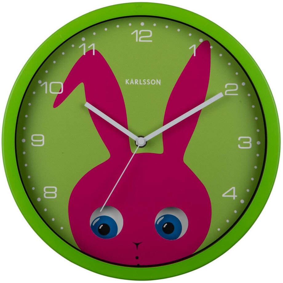 Karlsson Wandklok Peekaboo Bunny - Groen - 30.8x4.5x30.8cm - Wandklok Scandinavisch Karlsson Wandklok Peekaboo Bunny - Groen - 30.8x4.5x30.8cm - Wandklok Scandinavisch afbeelding 1