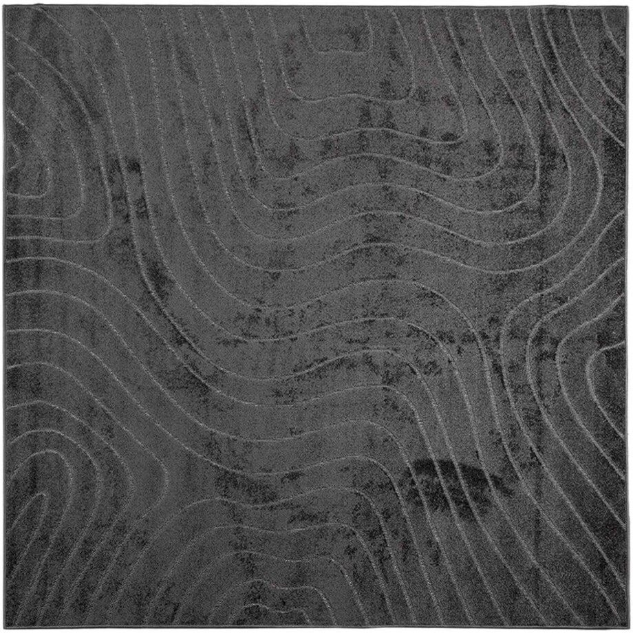 vidaXL - Binnen- - en - buitenkleed - PALMERAS - Antraciet - 120 - x - 120 - cm afbeelding 1