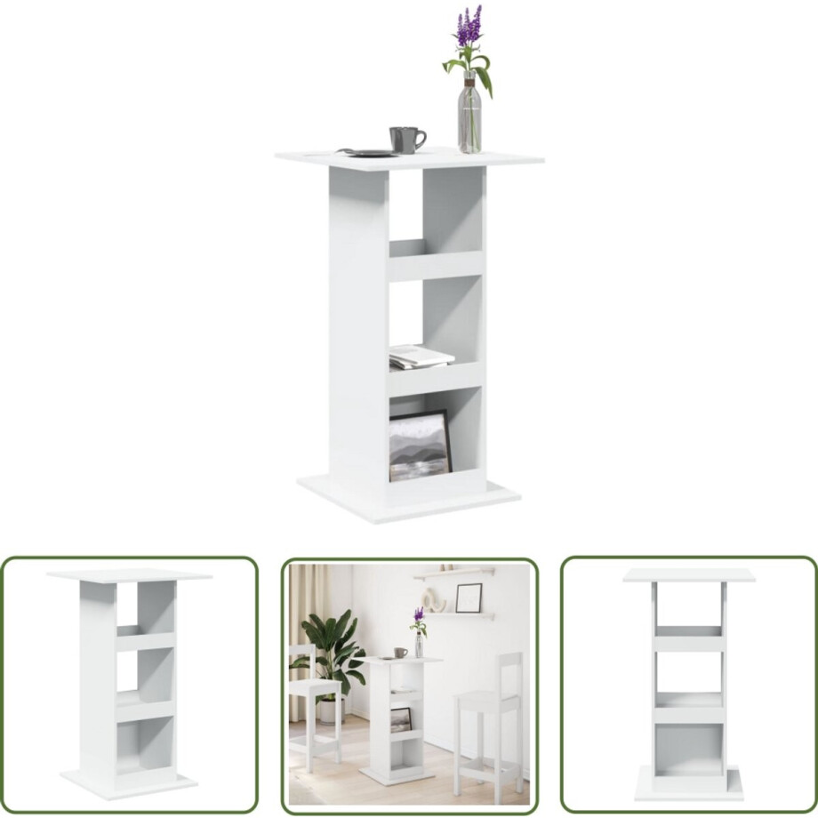 vidaXL Gereedschapset - Dynamische Sleutel - Bartafel met opbergruimte 60x60x102 cm bewerkt hout wit - Mechanica - Klikmechanisme - Torque Wrench afbeelding 1