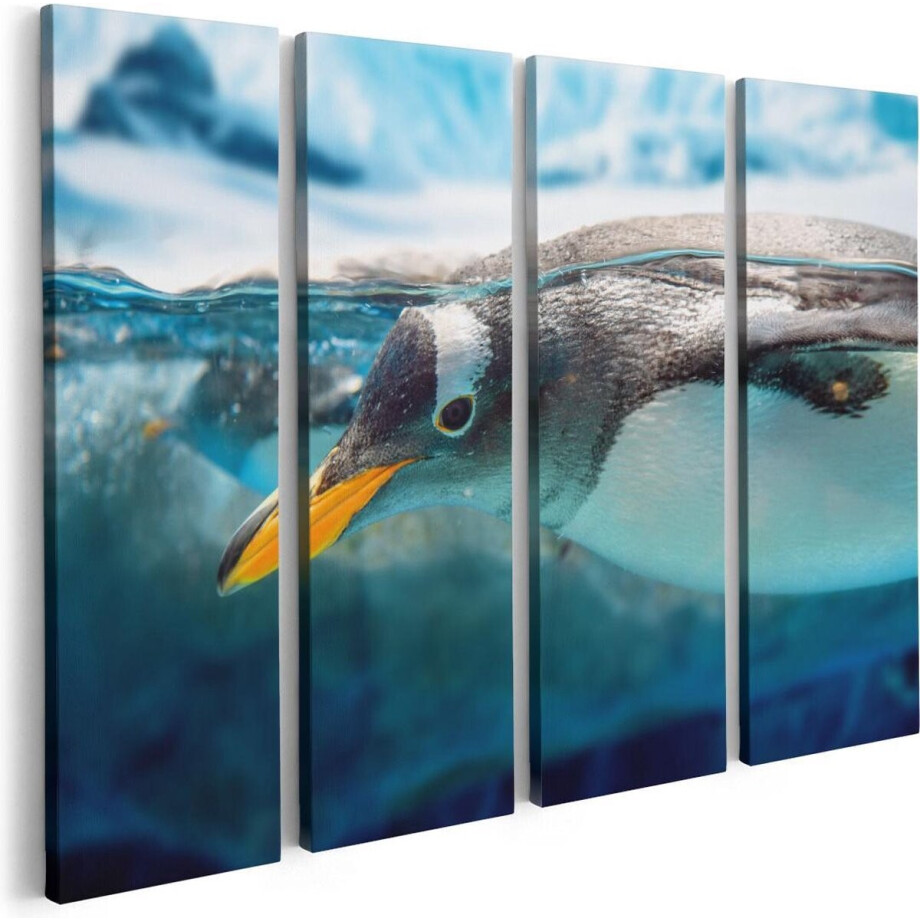 Artaza Canvas Schilderij Vierluik Pinguïn Zwemt Onder Water - 80x60 - Foto Op Canvas - Canvas Print Artaza Canvas Schilderij Vierluik Pinguïn Zwemt Onder Water - 80x60 - Foto Op Canvas - Canvas Print afbeelding 1