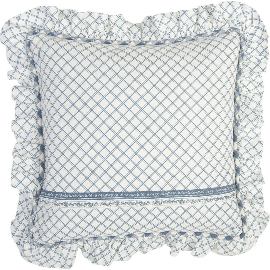 Clayre & Eef - katoenen Kussenhoes - Animal Parade - Blauw / Wit - 2 stuks - 40 x 40 cm Clayre & Eef - katoenen Kussenhoes - Animal Parade - Blauw / Wit - 2 stuks - 40 x 40 cm afbeelding 1