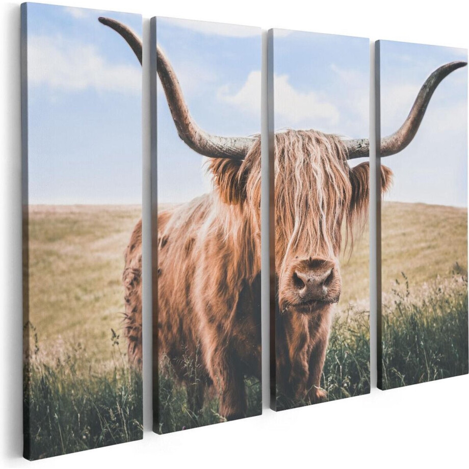 Artaza Canvas Schilderij Vierluik Schotse Hooglander Koe In De Wei - 80x60 - Foto Op Canvas - Canvas Print Artaza Canvas Schilderij Vierluik Schotse Hooglander Koe In De Wei - 80x60 - Foto Op Canvas - Canvas Print afbeelding 1
