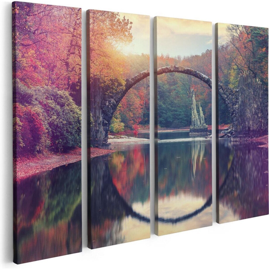 Artaza Canvas Schilderij Vierluik Rakotz Brug In Duitsland In De Herfst - 80x60 - Foto Op Canvas - Canvas Print Artaza Canvas Schilderij Vierluik Rakotz Brug In Duitsland In De Herfst - 80x60 - Foto Op Canvas - Canvas Print afbeelding 1