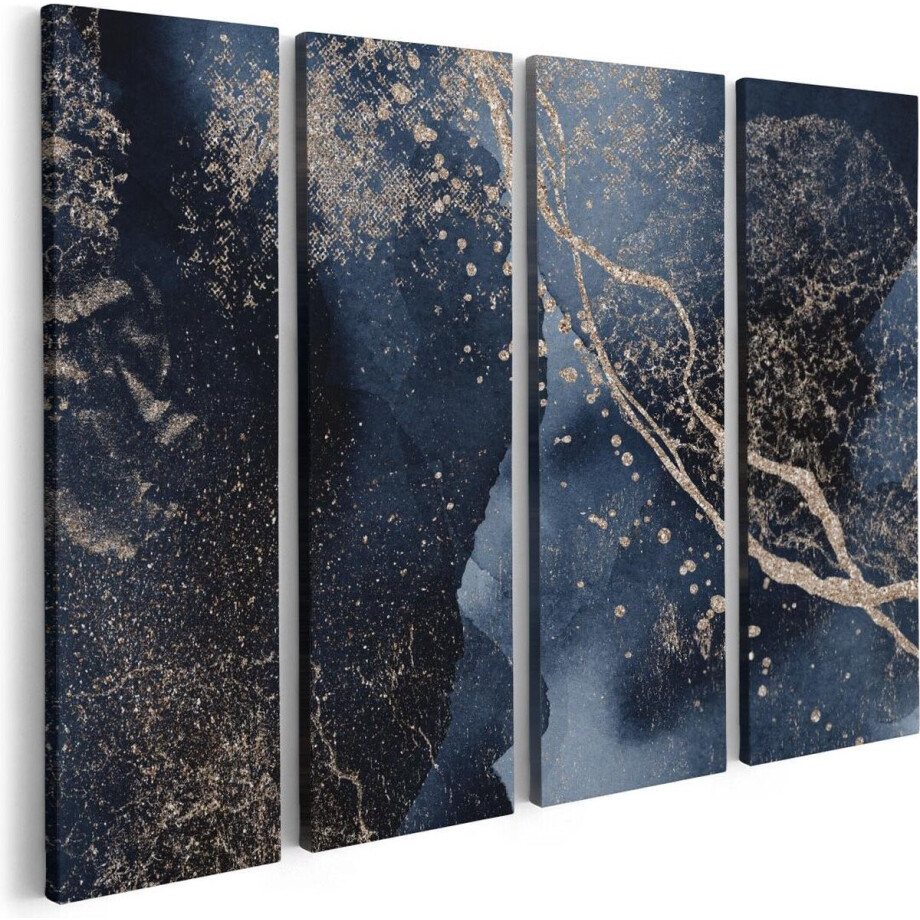 Artaza Canvas Schilderij Vierluik Abstracte Kunst - Zwarte Marmer met Gloed - 80x60 - Foto Op Canvas - Canvas Print Artaza Canvas Schilderij Vierluik Abstracte Kunst - Zwarte Marmer met Gloed - 80x60 - Foto Op Canvas - Canvas Print afbeelding 1