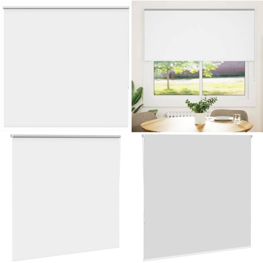 vidaXL Rolgordijn verduisterend 145x150 cm stofbreedte 141,6 cm wit - Rolgordijn - Rolgordijnen - Dag- En Nachtgordijn - Verduisterend Rolgordijn afbeelding 1