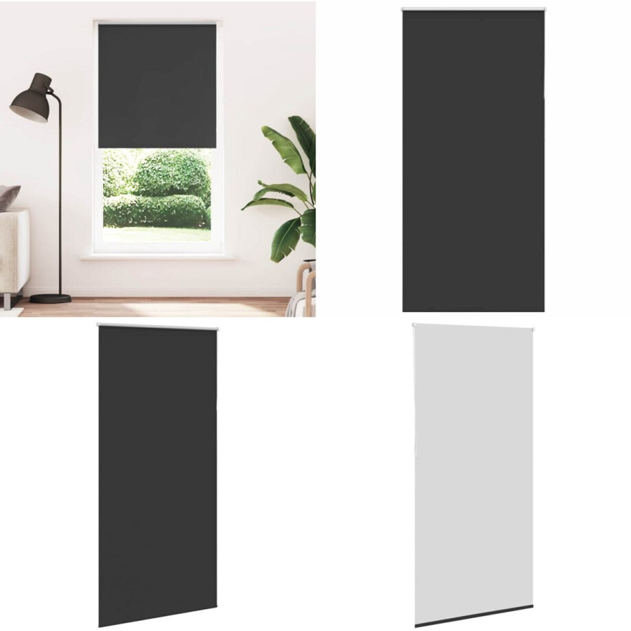 vidaXL Rolgordijn verduisterend 105x210 cm stofbreedte 100,7 cm zwart - Rolgordijn - Rolgordijnen - Dag- En Nachtgordijn - Verduisterend Rolgordijn afbeelding 1