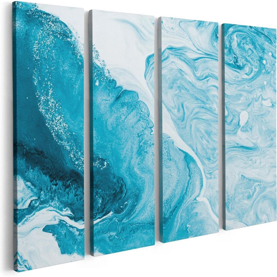 Artaza Canvas Schilderij Vierluik Abstracte Kunst van een Oceaan - 80x60 - Foto Op Canvas - Canvas Print afbeelding 1