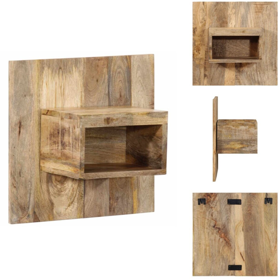 vidaXL Nachtkastje - Nachtkastjes - Bijzettafel - Wandkastje - Nachtkastje 50x27x50 cm massief ruw mangohout vidaXL Nachtkastje - Nachtkastjes - Bijzettafel - Wandkastje - Nachtkastje 50x27x50 cm massief ruw mangohout afbeelding 1