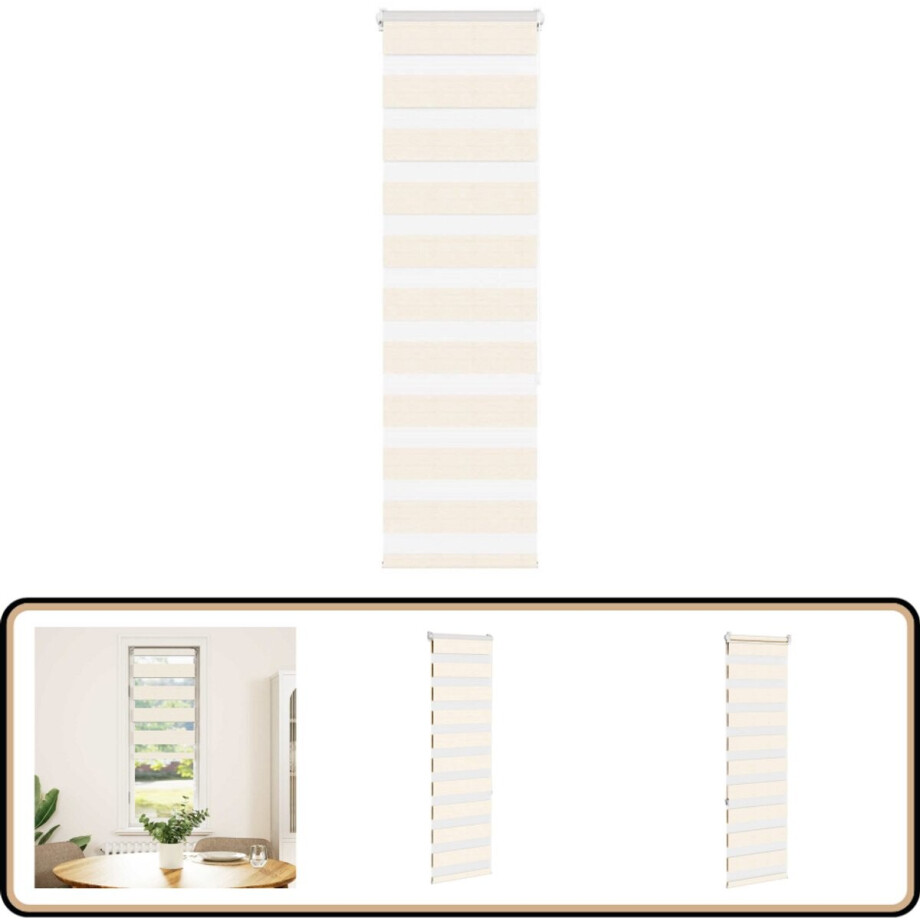 vidaXL Zebra Rolgordijn - 50x150 cm - Marmer Beige Zebra Gordijn - Rolgordijn - Raamdecoratie - Privacy Screen - Licht Regelaar afbeelding 1