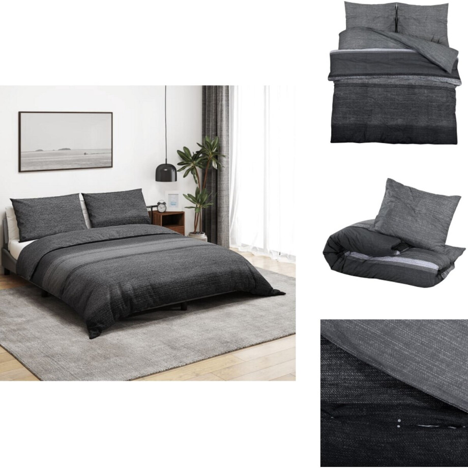 vidaXL Dekbed - Dekbedden - Dekbedovertrek - Overtrek - Dekbedovertrekset 200x200 cm katoen donkergrijs vidaXL Dekbed - Dekbedden - Dekbedovertrek - Overtrek - Dekbedovertrekset 200x200 cm katoen donkergrijs afbeelding 1