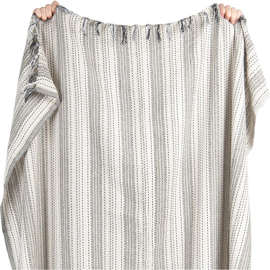 Clayre & Eef Plaid 125*150 cm Beige Katoen Deken Kleed afbeelding 1