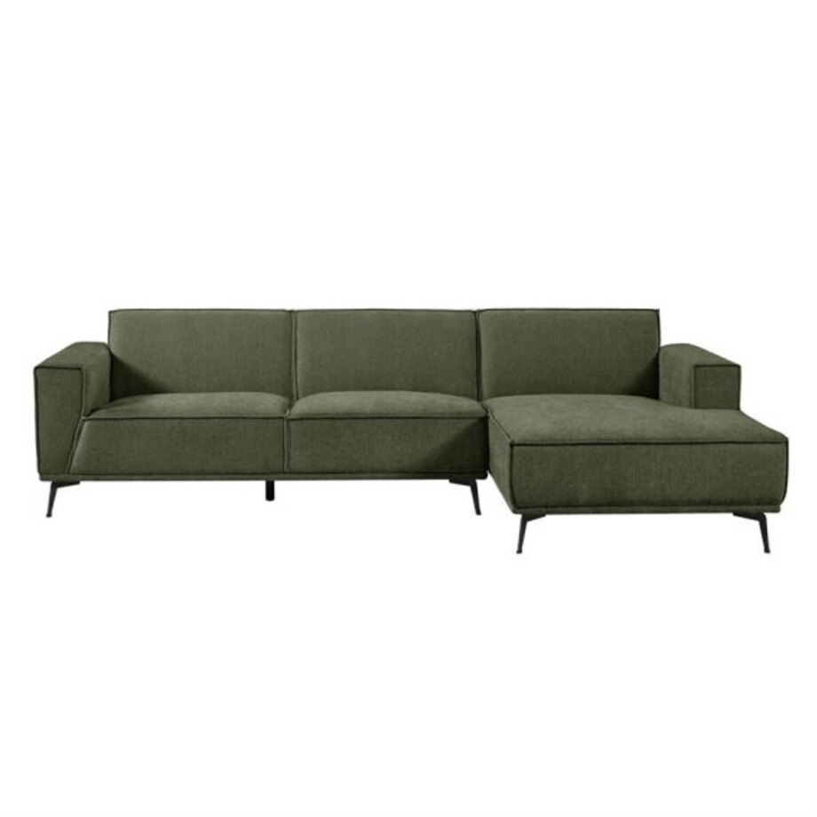Hoekbank Leeds 2,5 zits chaise longue rechts - Stof City 355 Bottle Green afbeelding 1