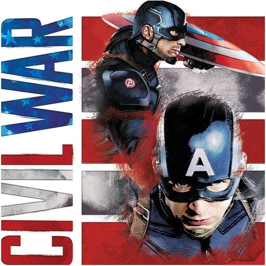 CAPTAIN AMERICA CIVIL WAR - Canvas 40X40 - Split CAPTAIN AMERICA CIVIL WAR - Canvas 40X40 - Split afbeelding 1