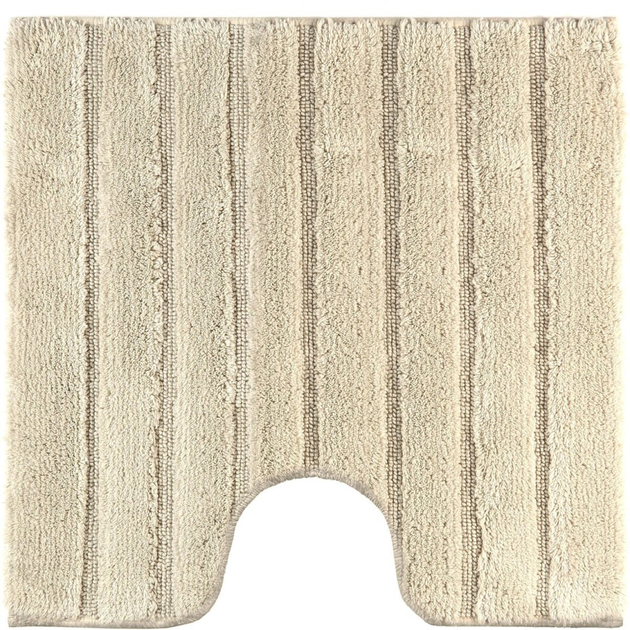Casilin WC-mat Antislip California 59x59cm - Met Uitsparing - Vierkante Badmat - Waterabsorberend - Wasbaar en Sneldrogend - 100% Katoen - Beige afbeelding 1