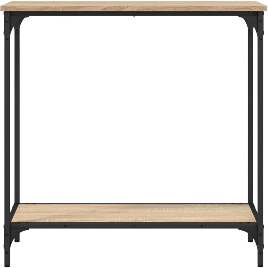 vidaXL - Wandtafel - 101x30,5x75 - cm - bewerkt - hout - zwart afbeelding 1