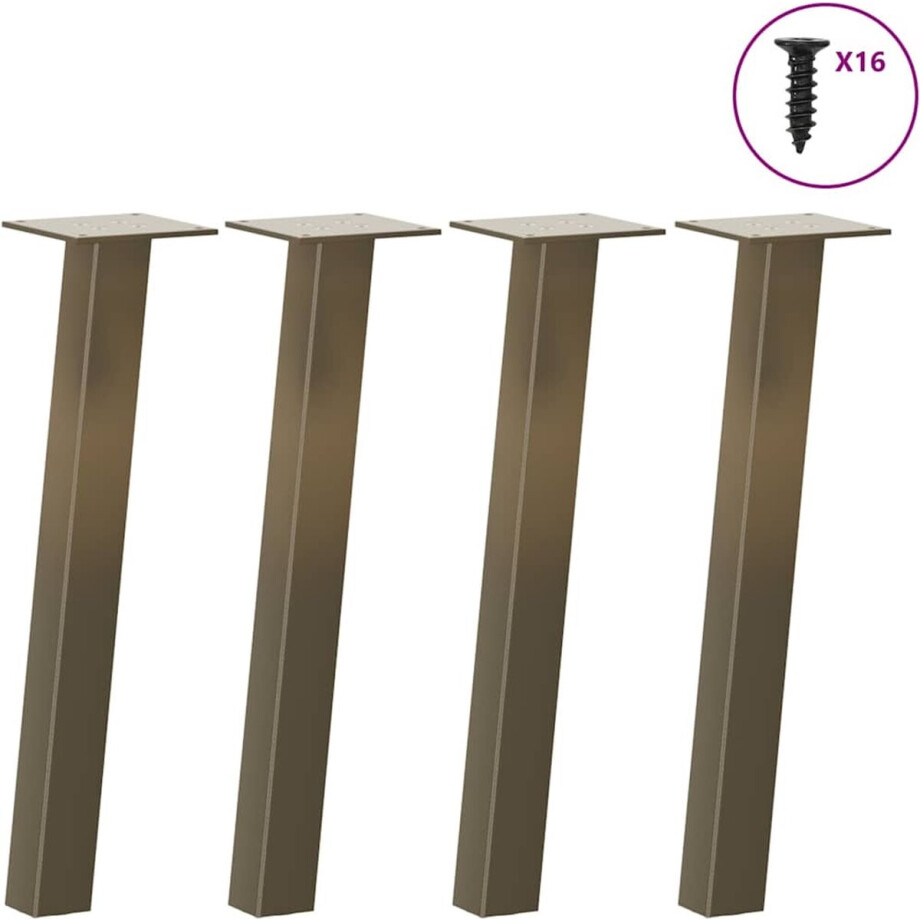 vidaXL - Salontafelpoten - 4 - st - 30 - cm - staal - naturel afbeelding 1