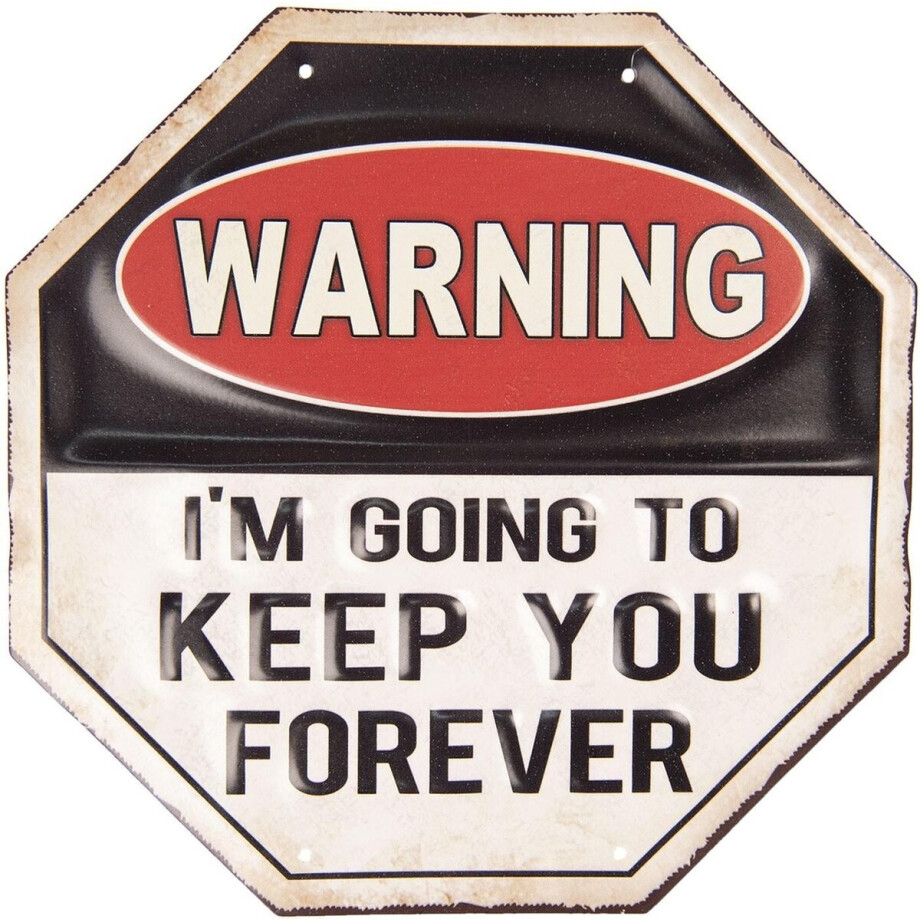 Clayre & Eef Tekstbord 30x30 cm Zwart Wit Ijzer Warning Wandbord Clayre & Eef Tekstbord 30x30 cm Zwart Wit Ijzer Warning Wandbord afbeelding 1