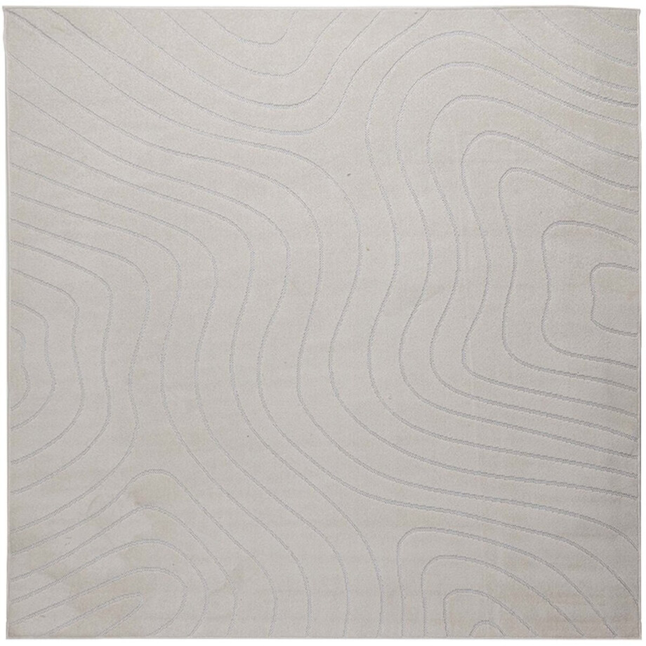vidaXL - Vloerkleden - Vierkant - PALMERAS - Crème - 200 - x - 200 - cm - Polyester afbeelding 1