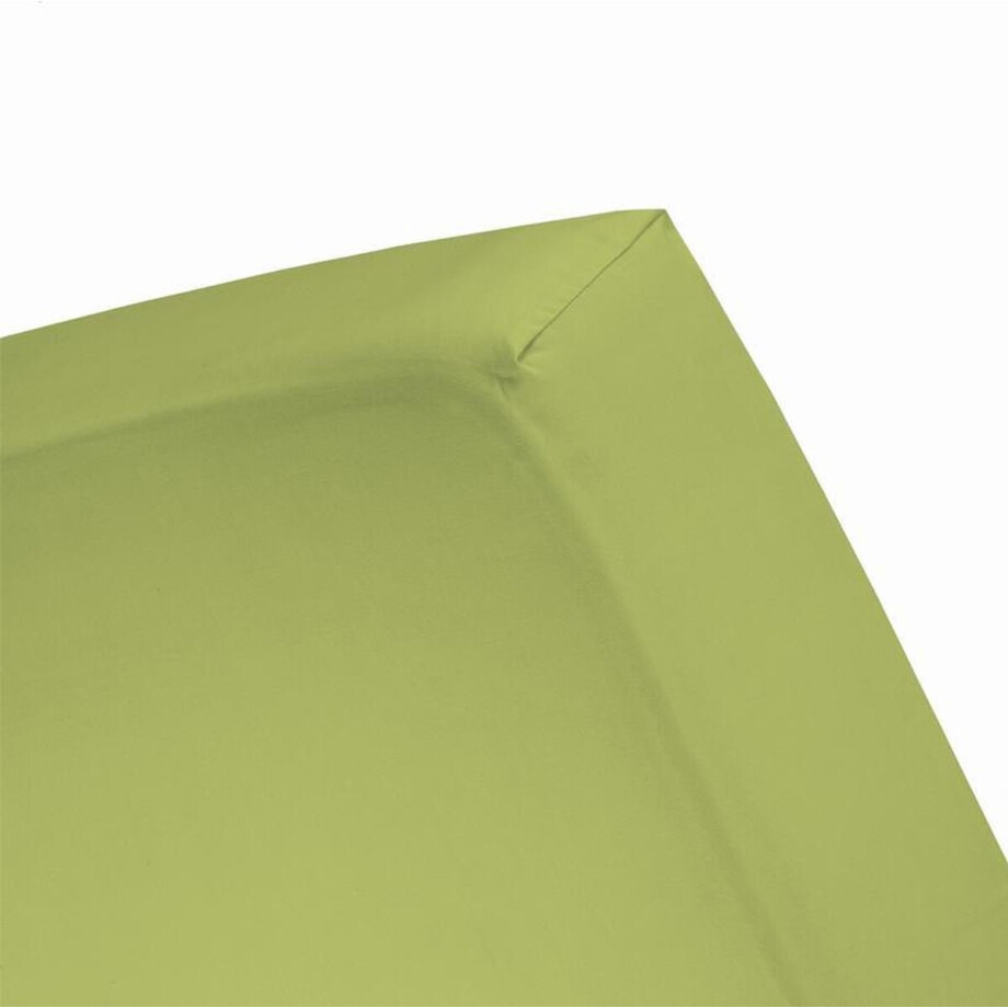 Damai - Hoeslaken (tot 25 cm) - Katoen - 160/180 x 220 cm - Lime afbeelding 1