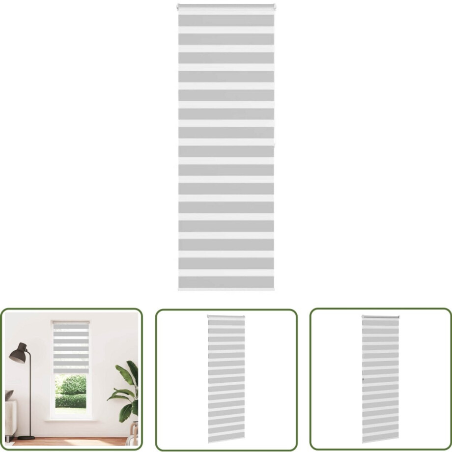 vidaXL Zebra rolgordijn - 75x200 cm - lichtgrijs Zebra Gordijnen - Rolgordijn - Licht Grijs - Privacy Gordijn - Zonwering vidaXL Zebra rolgordijn - 75x200 cm - lichtgrijs Zebra Gordijnen - Rolgordijn - Licht Grijs - Privacy Gordijn - Zonwering afbeelding 1