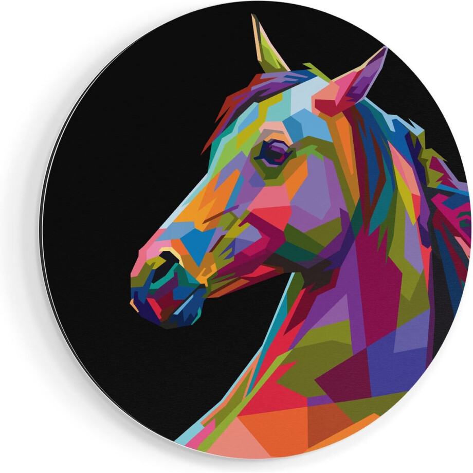 Artaza Dibond Muurcirkel Kleurrijke Paardenkop - Paard - Abstract - Ø 40 cm - Klein - Wandcirkel - Rond Schilderij - Voor Binnen en Buiten Artaza Dibond Muurcirkel Kleurrijke Paardenkop - Paard - Abstract - Ø 40 cm - Klein - Wandcirkel - Rond Schilderij - Voor Binnen en Buiten afbeelding 1