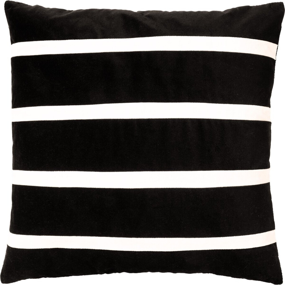 Dutch Decor PEMM - kussenhoes 45x45 cm - velvet - Raven - zwart, wit - met rits - zonder binnenkussen afbeelding 1